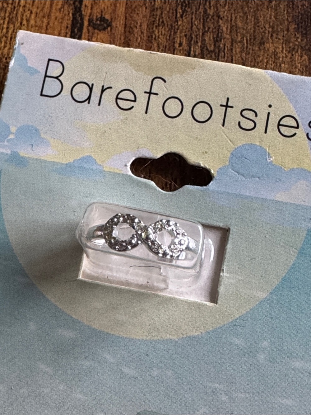 Silver Infinity Toe Ring  adjustable - Silverplated - Picture 2 of 3